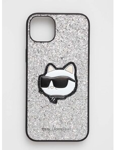 Puzdro na mobil Karl Lagerfeld iPhone 14 Plus 6,7" strieborná farba