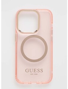 Puzdro na mobil Guess iPhone 14 Pro 6,1" ružová farba