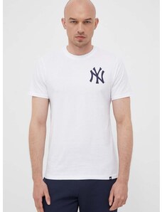 Bavlnené tričko 47brand MLB New York Yankees biela farba, s potlačou
