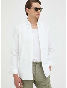 Bavlnená košeľa Samsoe Samsoe LIAM pánska, biela farba, regular, s golierom button-down, M00023175