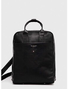 Kožený ruksak Aeronautica Militare pánsky, čierna farba, veľký, jednofarebný