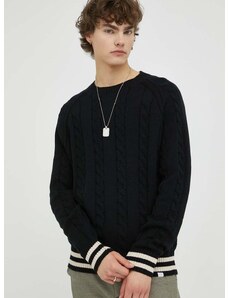 Bavlnený sveter Les Deux čierna farba