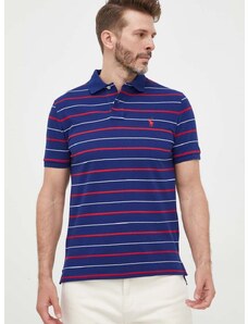 Bavlnené polo tričko Polo Ralph Lauren tmavomodrá farba, vzorované