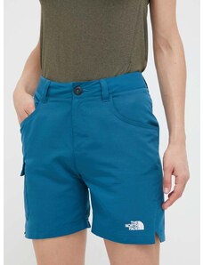 Turistické šortky The North Face Horizon tyrkysová farba, jednofarebné, vysoký pás