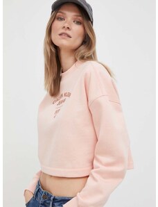 Mikina Calvin Klein Jeans dámska, ružová farba, s potlačou