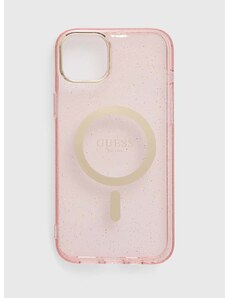 Puzdro na mobil Guess iPhone 14 Plus 6.7" ružová farba