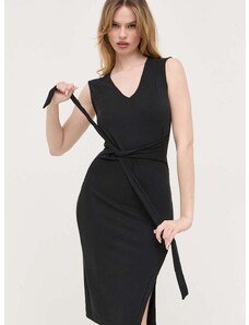 Šaty Guess čierna farba, mini, priliehavá