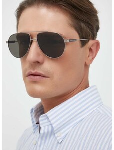 Slnečné okuliare Gucci pánske, strieborná farba