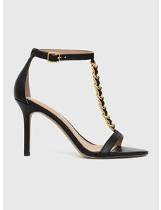 Kožené sandále Lauren Ralph Lauren KATE čierna farba, 802884093001