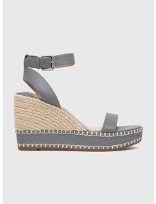 Kožené sandále Lauren Ralph Lauren HILARIE šedá farba, 802898506006