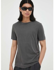 Bavlnené tričko American Vintage šedá farba, jednofarebné