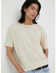 Bavlnené tričko American Vintage béžová farba, jednofarebné