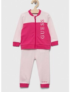 Detská bavlnená súprava Guess ružová farba