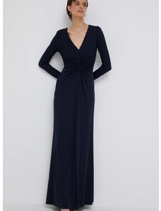Šaty Lauren Ralph Lauren tmavomodrá farba, maxi, rovný strih
