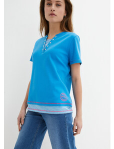 bonprix Bavlnené tričko, vzhľad 2 v 1, farba modrá