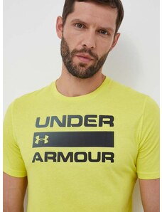 Tričko Under Armour pánske, žltá farba, s potlačou, 1329582