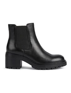 Kožené topánky Chelsea Geox dámske, čierna farba, na podpätku