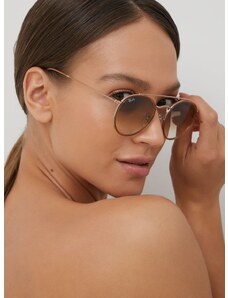 Slnečné okuliare Ray-Ban dámske, hnedá farba