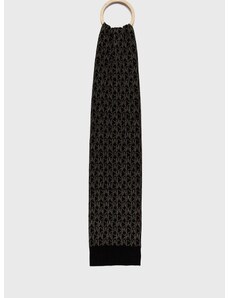 Vlnený šál MICHAEL Michael Kors čierna farba, vzorovaný