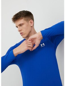 Tréningové tričko s dlhým rukávom Under Armour tmavomodrá farba, jednofarebné, 1361506