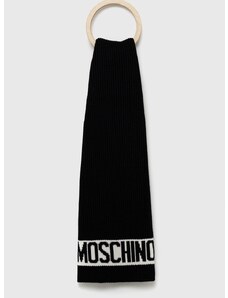 Šál Moschino pánsky, čierna farba, jednofarebný