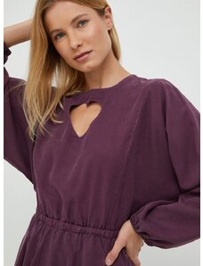 Šaty Desigual fialová farba, mini, áčkový strih