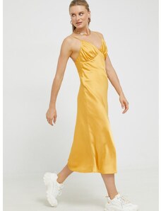 Šaty Abercrombie & Fitch oranžová farba, midi, rovný strih