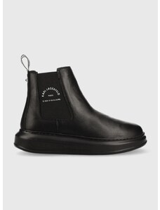 Kožené topánky chelsea Karl Lagerfeld KAPRI MENS pánske, čierna farba