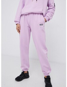 Bavlnené nohavice P.E Nation dámske, fialová farba, jednofarebné