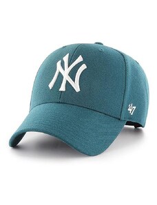Čiapka 47brand MLB New York Yankees zelená farba, s nášivkou