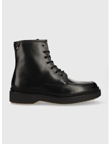 Kožené topánky Tommy Hilfiger pánske, čierna farba