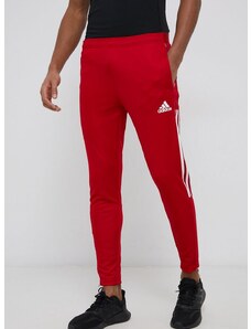 Tréningové nohavice adidas Performance GJ9869 pánske, červená farba, jednofarebné