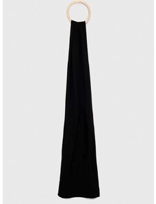 Vlnený šál Armani Exchange čierna farba, jednofarebný