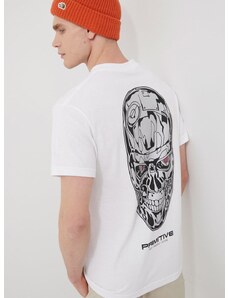 Bavlnené tričko Primitive X Terminator biela farba, s potlačou