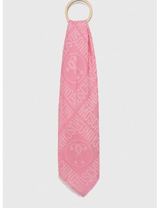 Šatka Moschino pánska, ružová farba, vzorovaná, M2896 30758