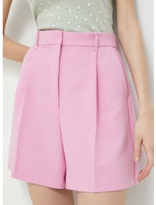 Šortky Abercrombie & Fitch dámske, ružová farba, jednofarebné, vysoký pás