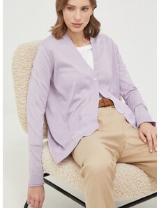 Hodvábny sveter Max Mara Leisure fialová farba, tenký