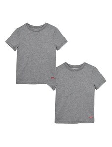 Detské tričko Levi's šedá farba, jednofarebné
