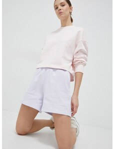 Bavlnené šortky New Balance fialová farba, jednofarebné, vysoký pás