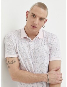 Polo tričko Abercrombie & Fitch pánske, ružová farba, vzorované