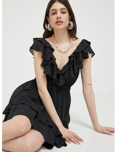 Šaty Abercrombie & Fitch čierna farba, mini, áčkový strih