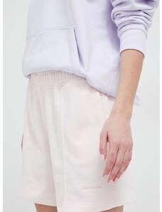 Bavlnené šortky New Balance ružová farba, jednofarebné, vysoký pás