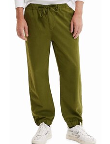 Bavlnené nohavice Desigual zelená farba