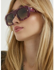 Slnečné okuliare Moschino dámske, fialová farba