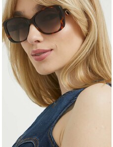 Slnečné okuliare Love Moschino dámske, hnedá farba