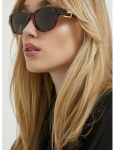 Slnečné okuliare Moschino dámske, hnedá farba