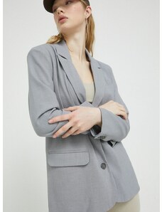 Sako Abercrombie & Fitch šedá farba, oversize, jednofarebné
