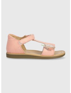 Detské kožené sandále Shoo Pom ružová farba