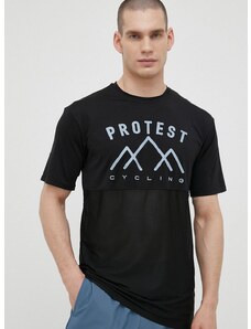 Cyklistické tričko Protest Prtcornet čierna farba, s potlačou