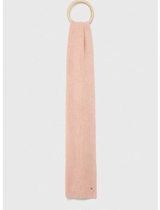 Šál s prímesou kašmíru Tommy Hilfiger ružová farba, jednofarebný
